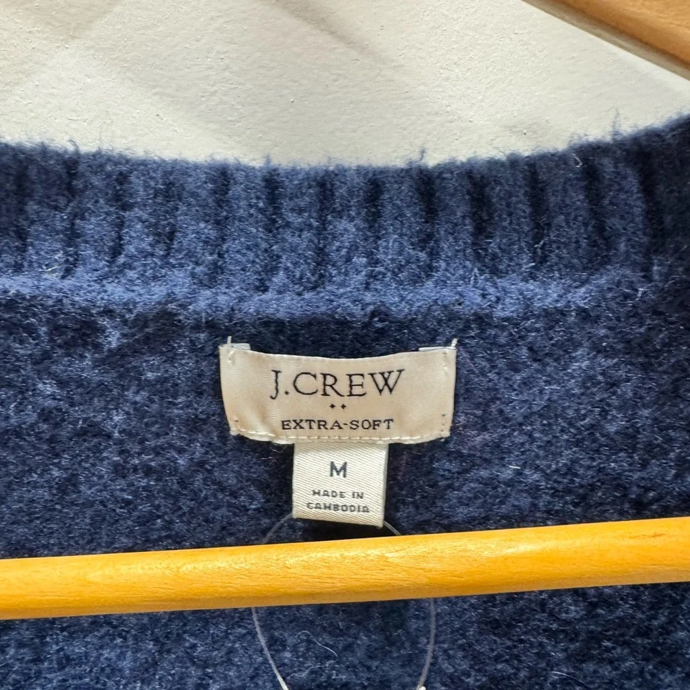 J. Crew Women's Deep Blue V-Neck Sweater Vest - Picture 3 of 3